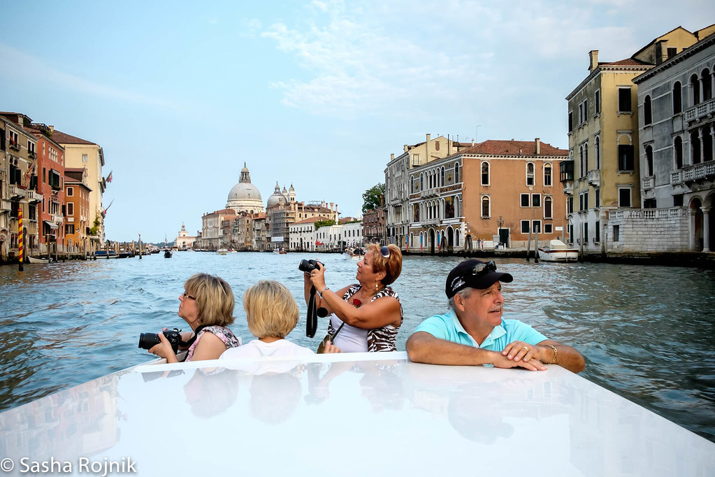 Sasha Rojnik with Guests on the Grand Canal, Venice
